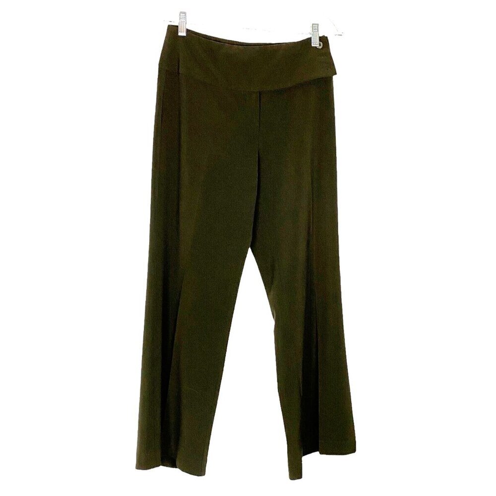 MARGARET M Women Wide‎ Leg Pants Trousers Sz 6 Green Career Modern Casual 51-18